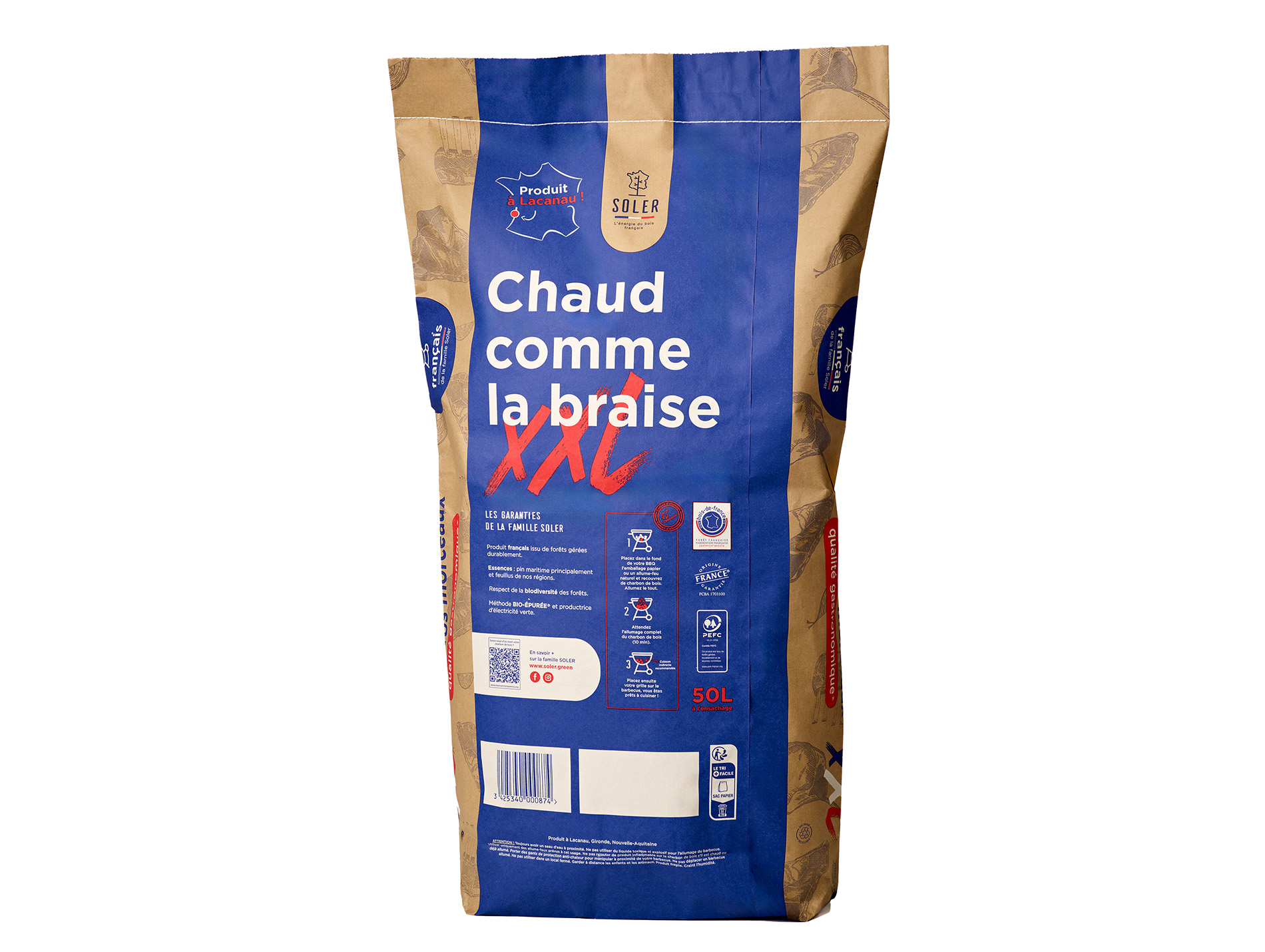 Charbon de bois XXL SOLER 50L